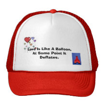heart balloon, deflated heart balloon, Love Is ... Hat