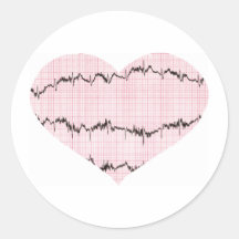 Heart Beat I Round Sticker