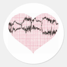 Heart Beat II Round Stickers