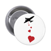 Heart Bomber - Make Love Not War Button