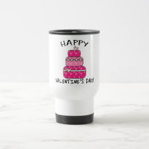 Heart Cake Happy Valentines Day Coffee Mugs