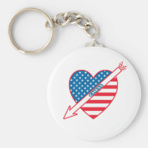 Heart Chess Patriot Keychains