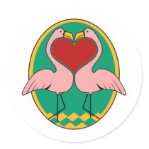 Heart Flamingo stickers