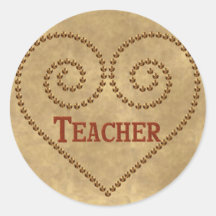 Heart For Teacher Round Sticker