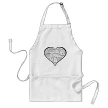 Heart full of Love in Different Languages Aprons