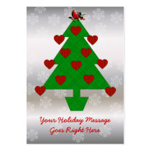 Heart Holiday Tree Business Card Template
