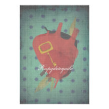 Heart Key Invitation