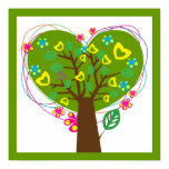 Heart love tree green custom poster posters