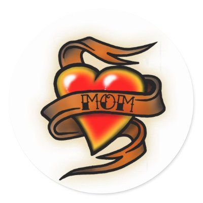 Mum heart tattoo sticker
