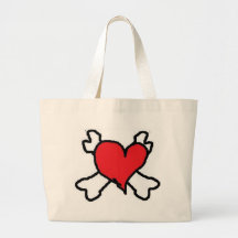 Heart N Crossbones Canvas Bags