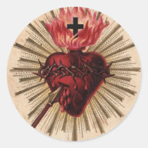 Heart of Jesus (small) Round Stickers