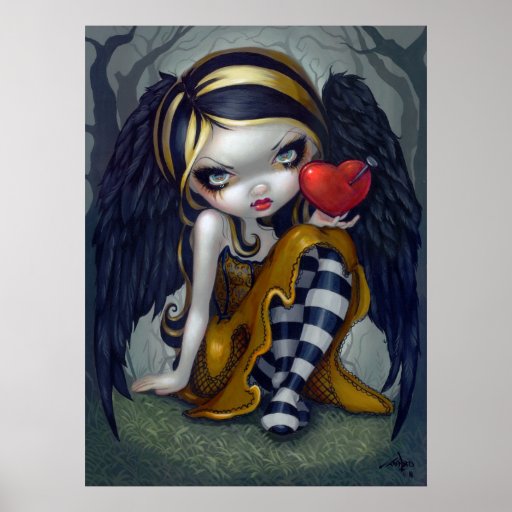 Heart of Nails ART PRINT gothic Valentine fairy