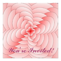 Heart Petal Flower & Swirls Personalized Invitation