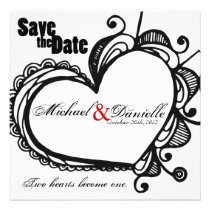 Heart Save the Date invitations