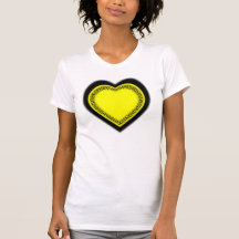 Heart Shape Black,Yellow T Shirts