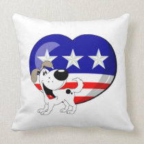 Heart-shaped USA Flag pillows