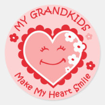 Heart Smile Grandkids Sticker