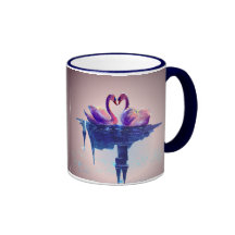 HEART SWANS by SHARON SHARPE Mugs