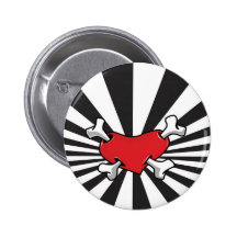 Heart with Bones Pinback Buttons