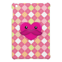 Heart with Moustache and Pattern
