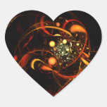 Heartbeat Abstract Art Heart Sticker