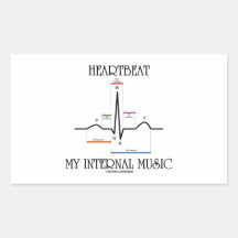 Heartbeat My Internal Music (Electrocardiogram) Rectangular Stickers