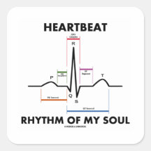 Heartbeat Rhythm Of My Soul (ECG/EKG) Square Sticker