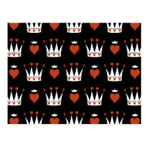 Hearts and Crowns Motif Post Cards