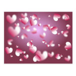 hearts background post card