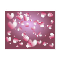 hearts background post card