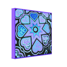 'Hearts Full of Love' Panel Print (Brights) (Blue) Stretched Canvas Prints
