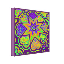 'Hearts Full of Love' Panel Print (Brights)(Prple) Gallery Wrapped Canvas