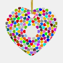 hearts in all colors ornament