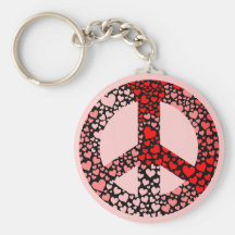 hearts peace key chains