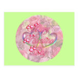 HEARTS, ROSES VALENTINE by SHARON SHARPE Post Card