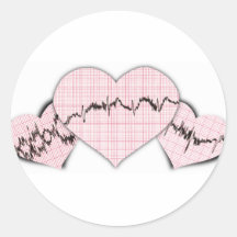 Hearts Together Round Stickers