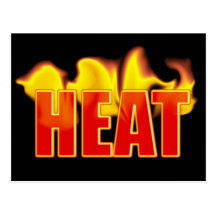 Heat Logo With Burning Flames Post Cards