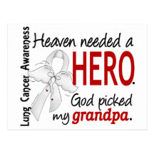 Heaven Needed A Hero Grandpa Lung Cancer Postcard