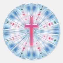 HEAVENLY CROSS ROUND STICKERS