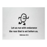 Hebrews 12:1 Let us run with endurance... Postcard