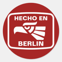 Hecho en Berlin personalizado custom personalised Round Sticker