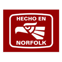 Hecho en Norfolk personalizado custom personalised Postcard