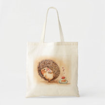 Hedgehog Yum Canvas Bags