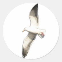 Helaine's Soaring Seagull Round Sticker