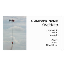 Helicopter dropping water business card template