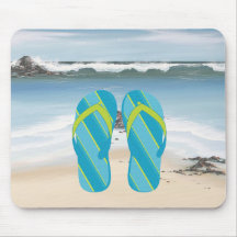 Hello Flip Flops Mouse Mat