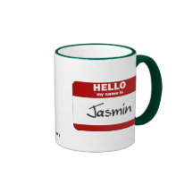 Hello My Name Is Jasmin (Red) Mugs