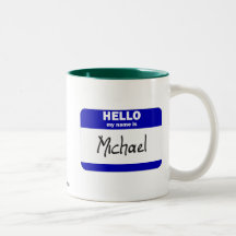 Hello My Name Is Michael (Blue) Mug