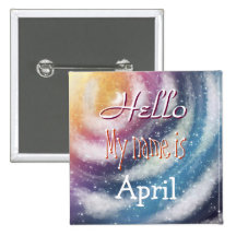 "Hello My Name is" Nacreous clouds Button