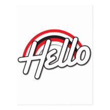 hello! Rockabilly rainbow Postcard